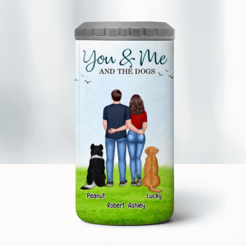 You Me & The Dog Gift For Couple Anniversary Gift Personalized Multipurpose Tumbler 4 In 1 Can Cooler - Image 10