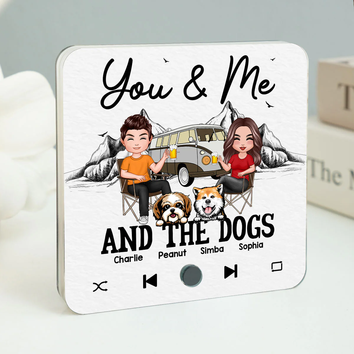 You Me & The Dogs Camping Couple Gift For Camping Lover Personalized Music Fridge Magnet - Image 2