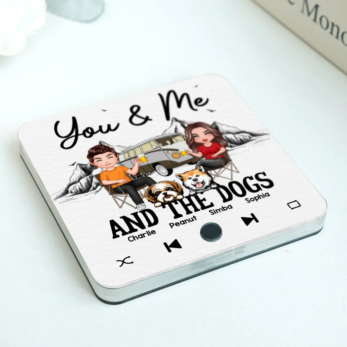 You Me & The Dogs Camping Couple Gift For Camping Lover Personalized Music Fridge Magnet - Image 3