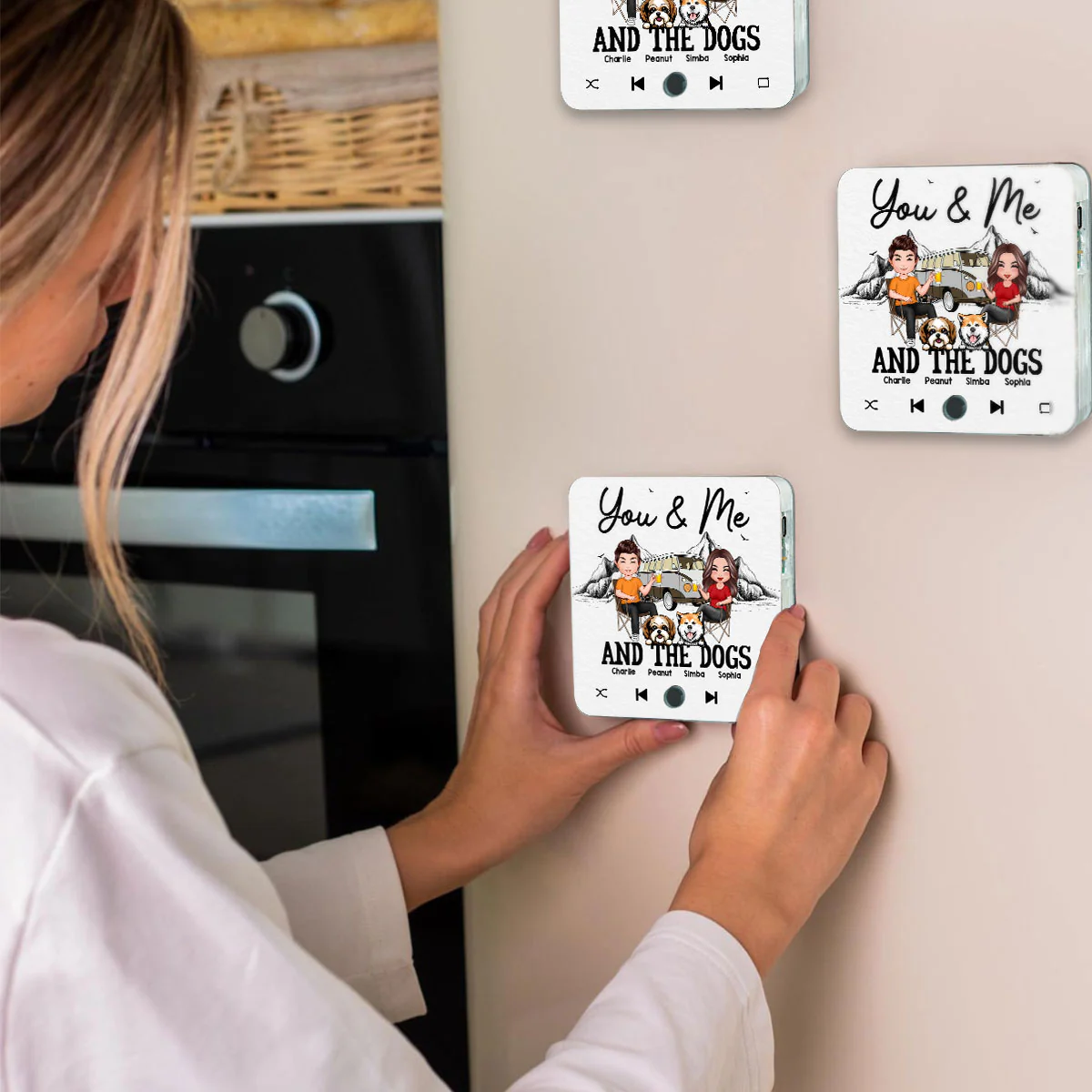 You Me & The Dogs Camping Couple Gift For Camping Lover Personalized Music Fridge Magnet - Image 5