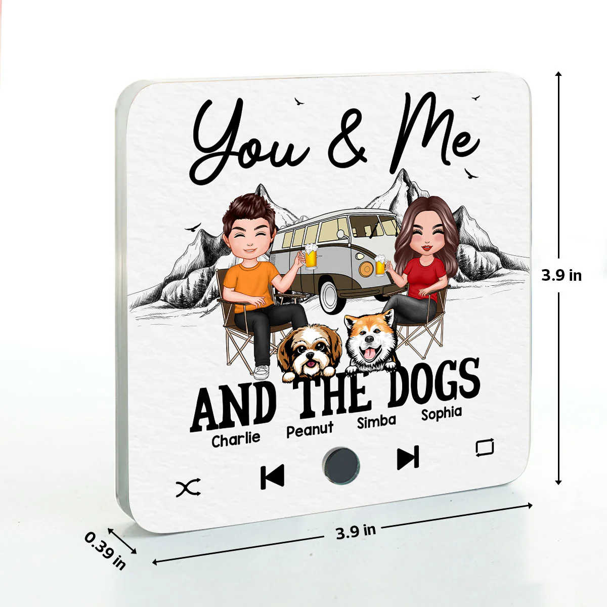You Me & The Dogs Camping Couple Gift For Camping Lover Personalized Music Fridge Magnet - Image 8
