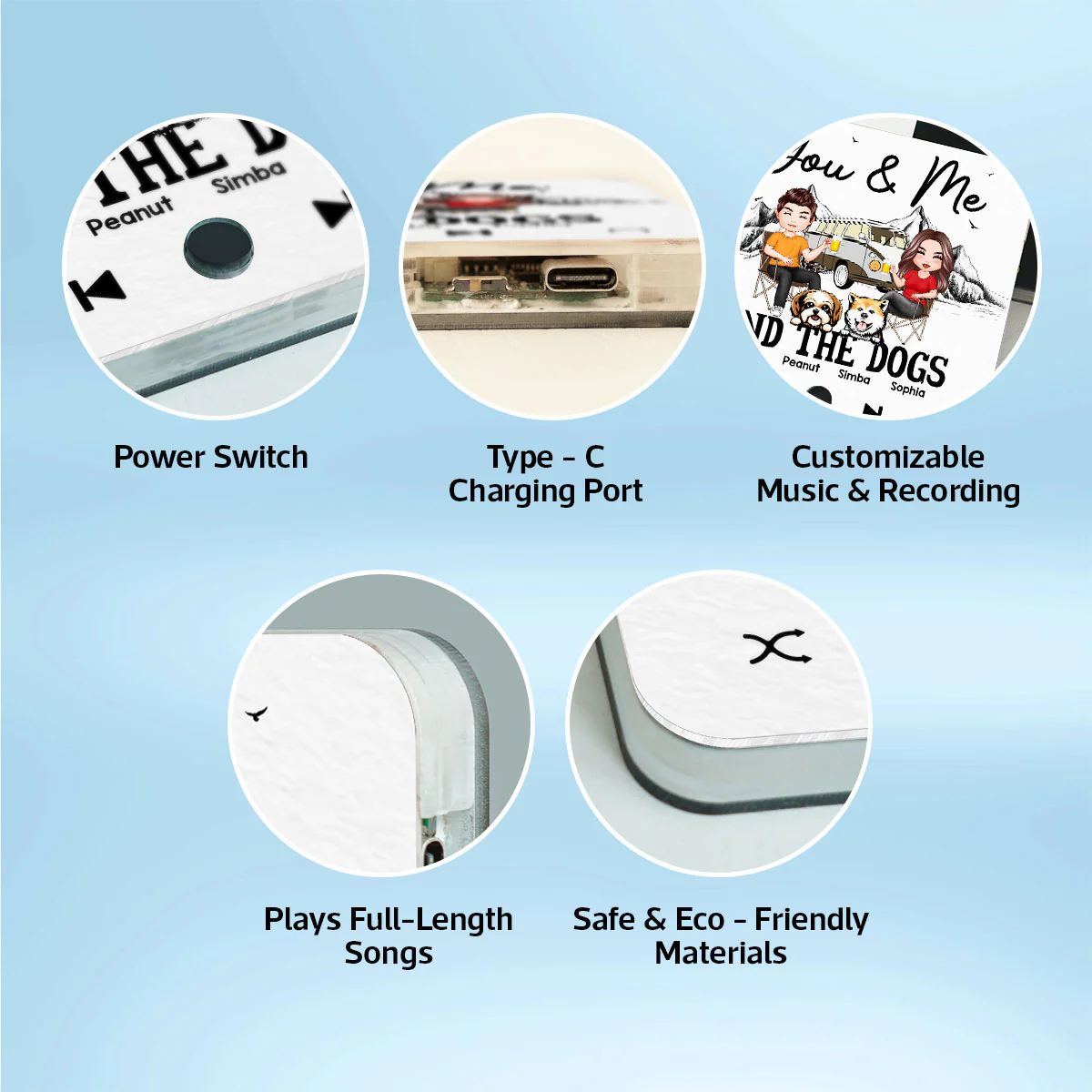 You Me & The Dogs Camping Couple Gift For Camping Lover Personalized Music Fridge Magnet - Image 9