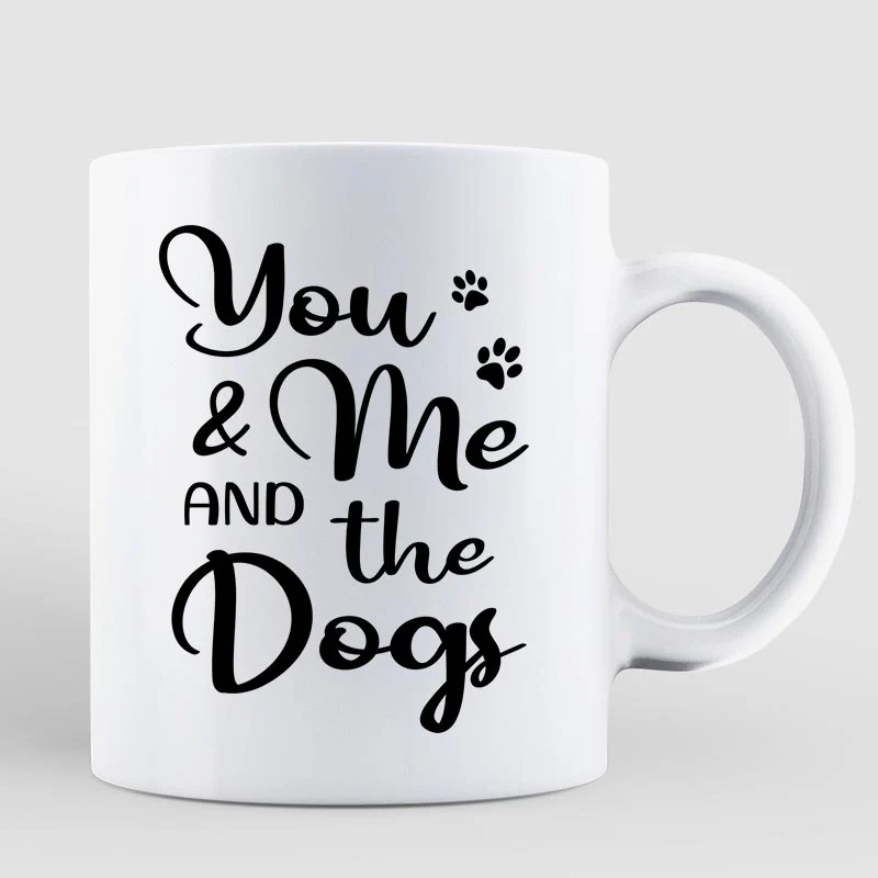 You Me & The Dogs Couple Back View Standing Personalized Mug - Image 2