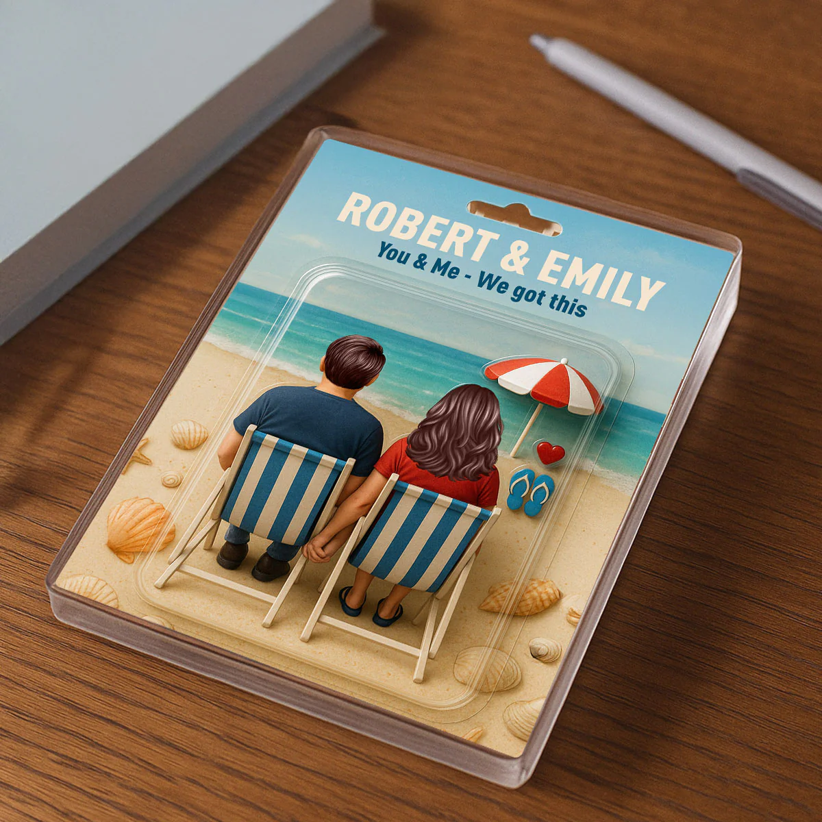 You & Me We Got This Couple At Beach Realistic Figures Style Personalized Acrylic Block Plaque - Image 4