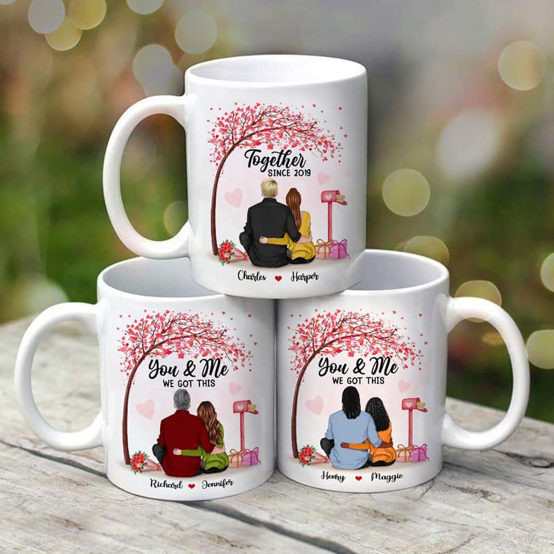 You & Me We Got This Couple Back View Under Tree Personalized Mug - Image 2