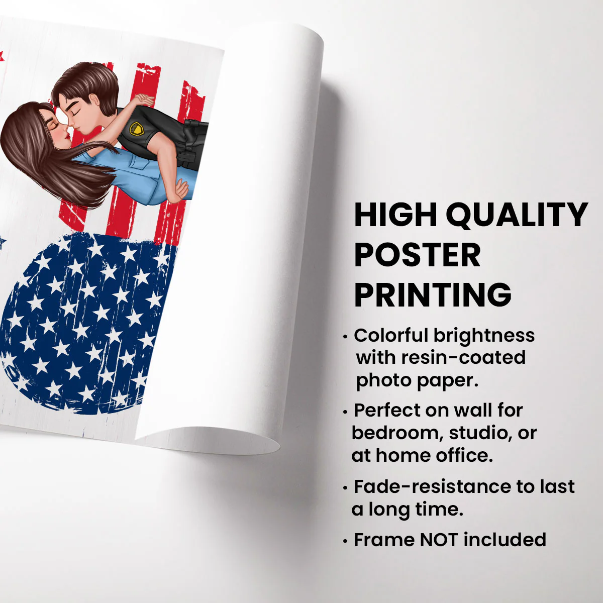 You & Me We Got This Hero Couple Hugging Kissing Nation Flag Heart Personalized Poster, Gift By Occupation, Anniversary Gift For Him, For Her - Image 3