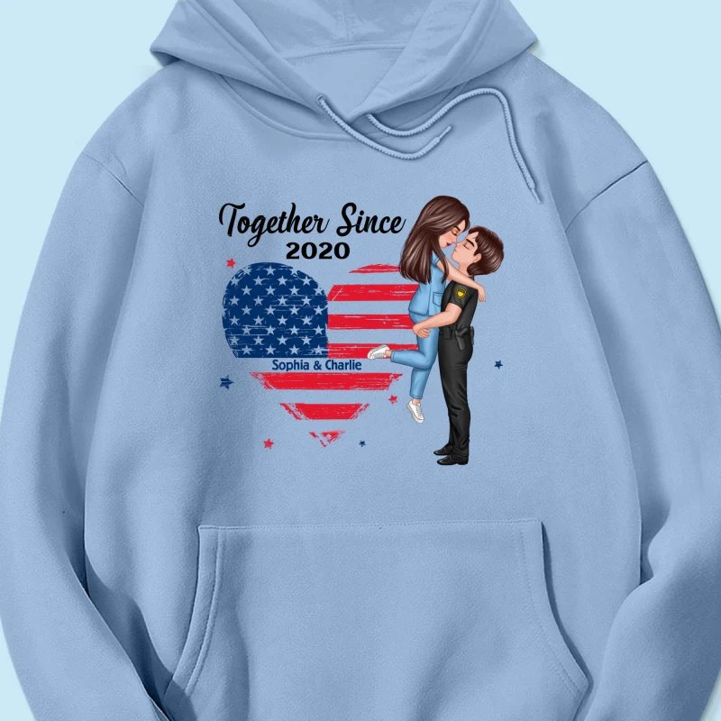 You & Me We Got This Hero Couple Hugging Kissing Nation Flag Heart Personalized Shirt, Gift by Occupation, Anniversary Gift For Him For Her - Image 18