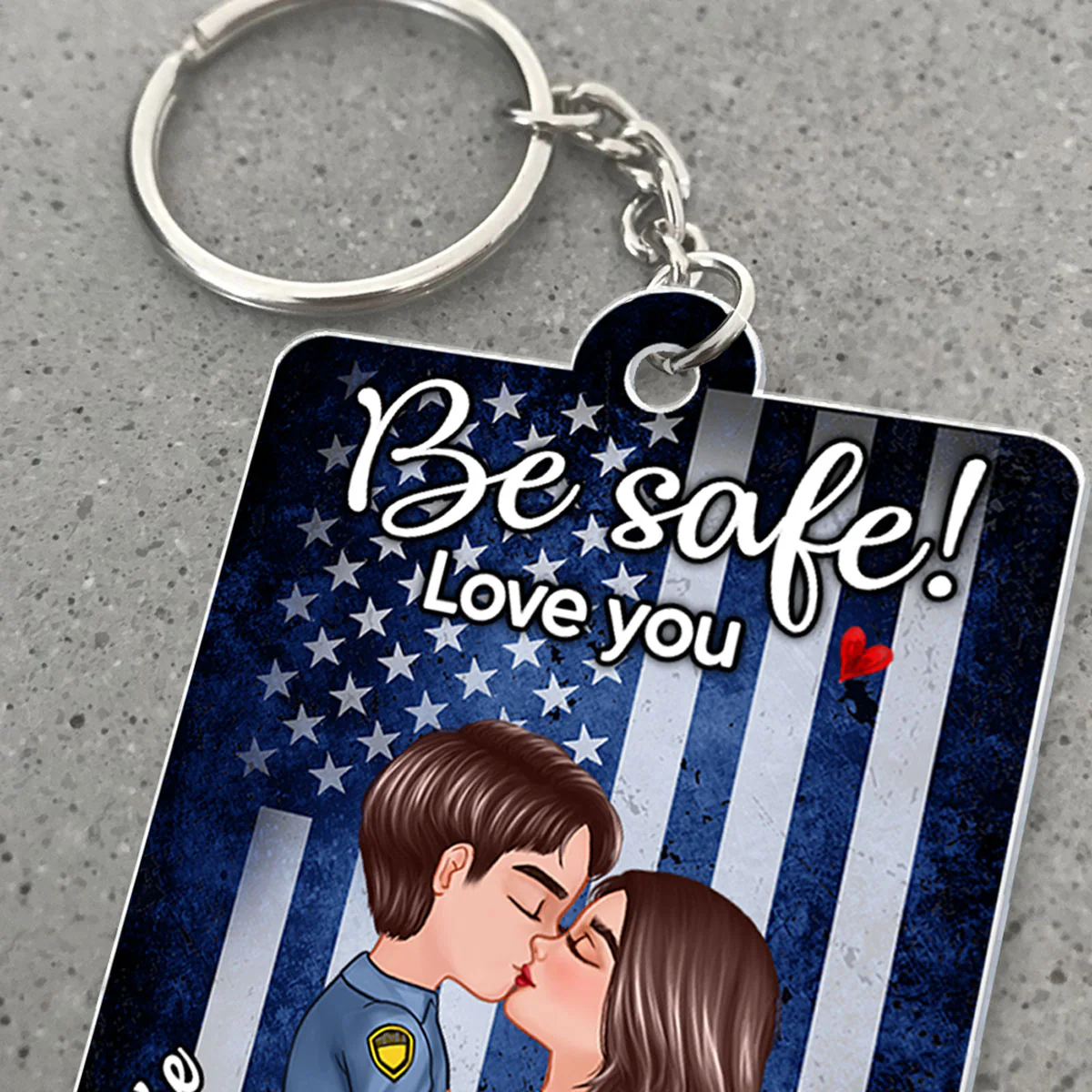 You & Me We Got This Hero Couple Kissing QR Code Song Gifts by Occupation Gift For Her Gift For Him Firefighter, Nurse, Police Officer Personalized Acrylic Keychain - Image 4