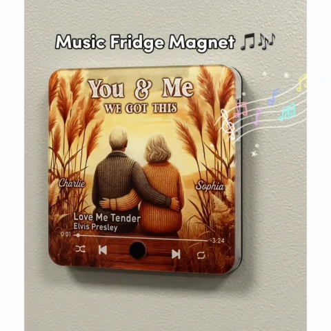 You & Me We Got This Old Couple Favorite Song Personalized Music Fridge Magnet, Valentine's Gift For Her, Gift For Him - Image 2