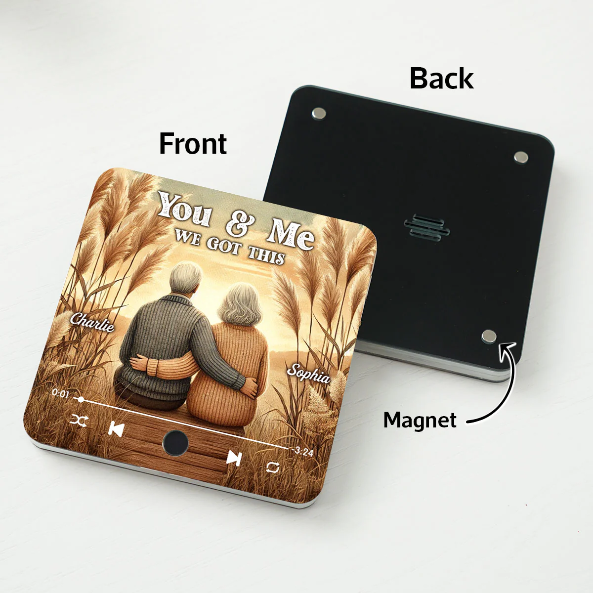 You & Me We Got This Old Couple Personalized Bluetooth Music Fridge Magnet, Valentine's Gift For Her, Gift For Him - Image 4
