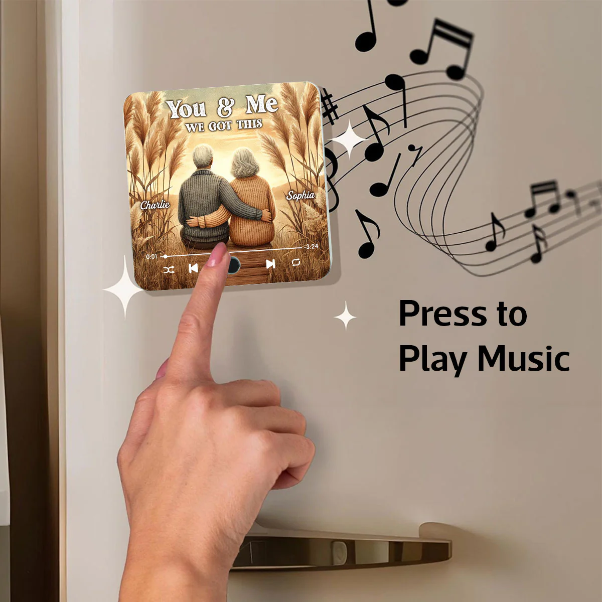 You & Me We Got This Old Couple Personalized Bluetooth Music Fridge Magnet, Valentine's Gift For Her, Gift For Him - Image 5