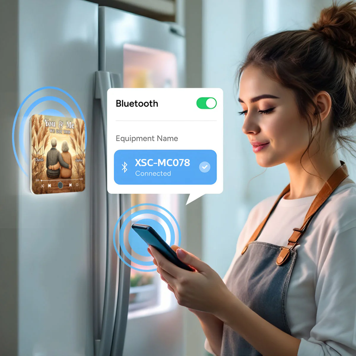 You & Me We Got This Old Couple Personalized Bluetooth Music Fridge Magnet, Valentine's Gift For Her, Gift For Him - Image 6