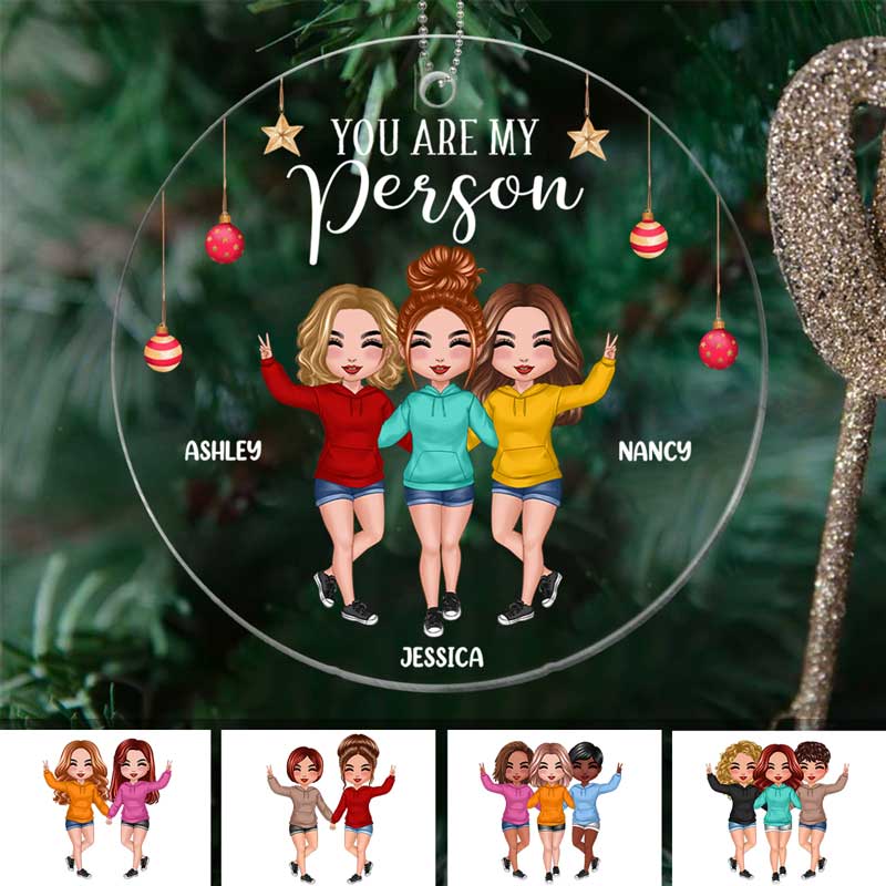 You‘re My Person Besties Best Friends Personalized Christmas Acrylic Ornament