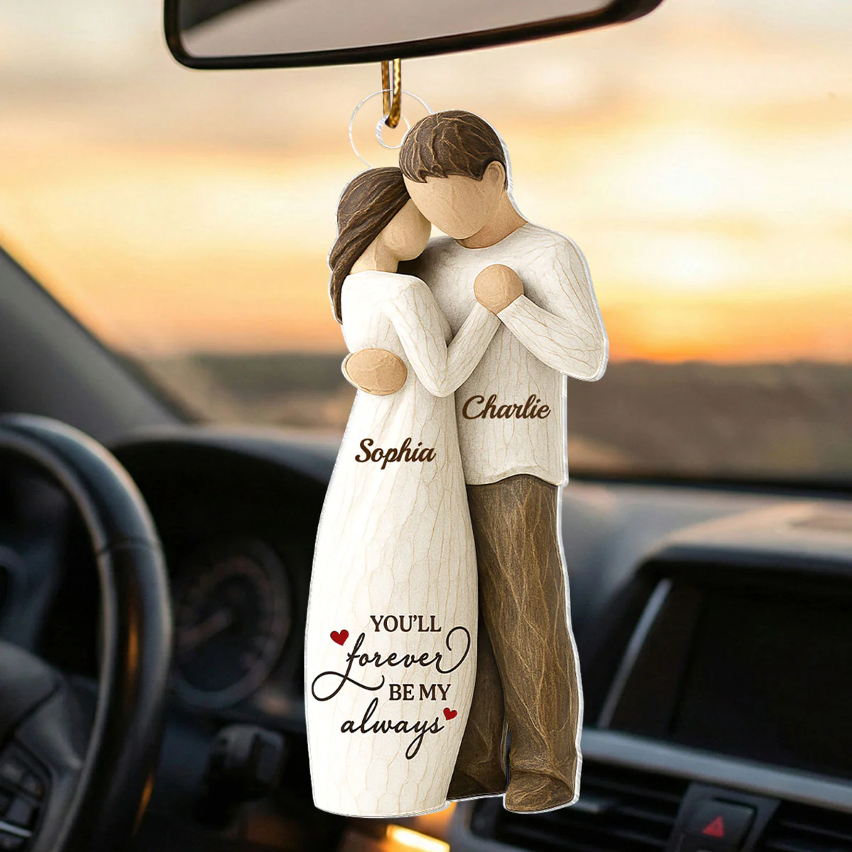 You Will Forever Be My Always Wooden Figurine - Personalized Acrylic Ornament - Heartwarming Gift For Him, For Her, For Couple