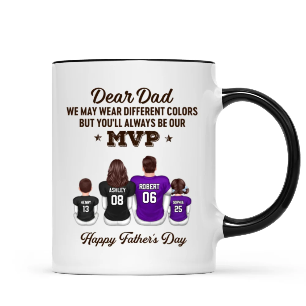 You'll Always Be My MVP Divided Funny Gift For American Football Dad Personalized Mug - Image 10