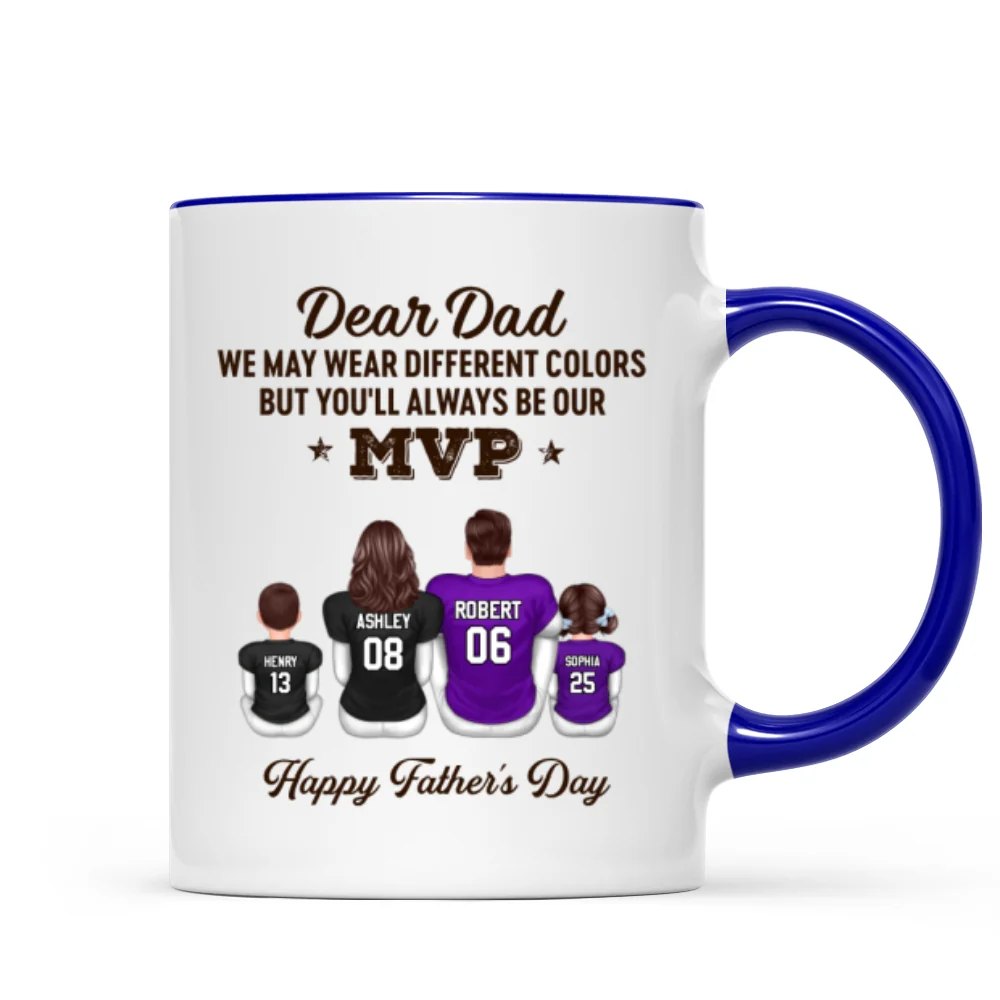 You'll Always Be My MVP Divided Funny Gift For American Football Dad Personalized Mug - Image 11