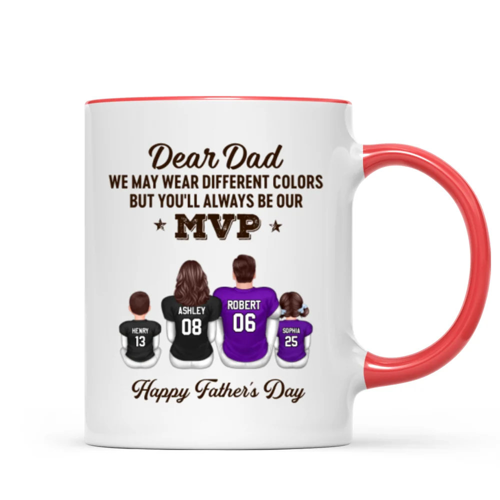 You'll Always Be My MVP Divided Funny Gift For American Football Dad Personalized Mug - Image 12