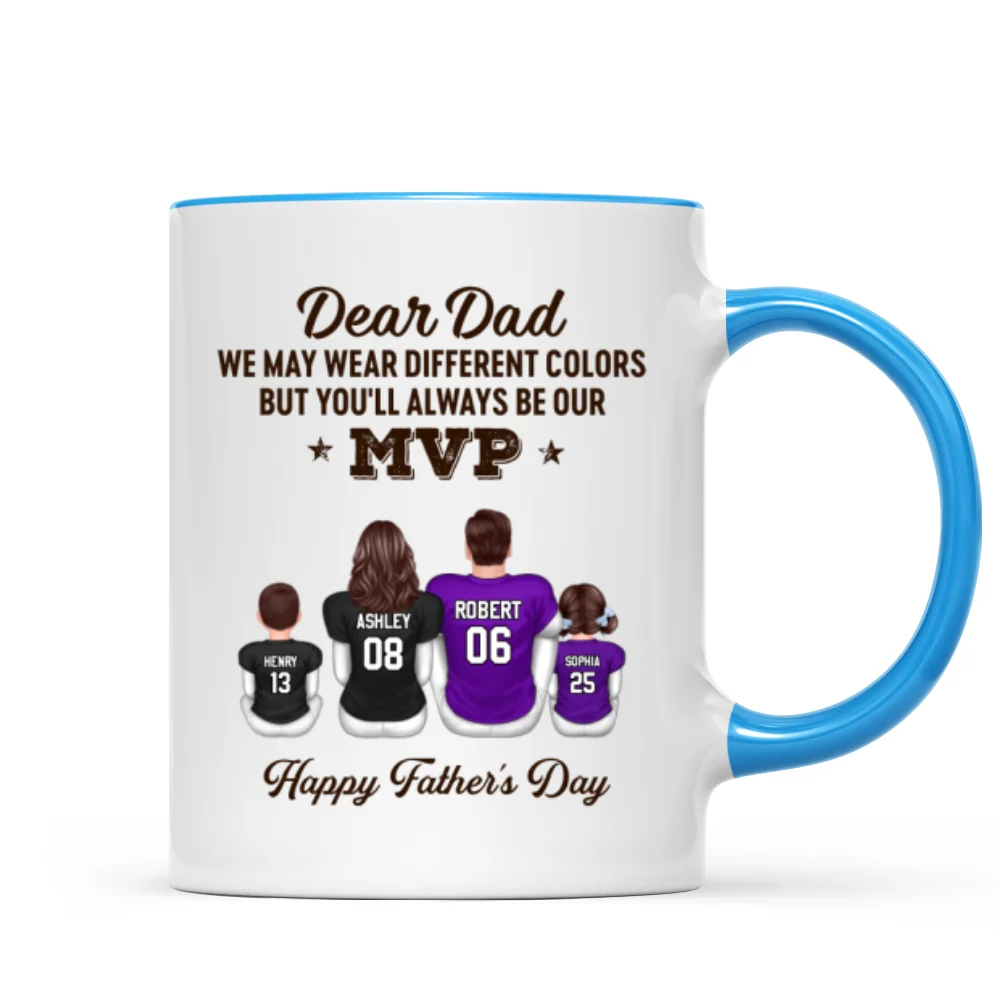 You'll Always Be My MVP Divided Funny Gift For American Football Dad Personalized Mug - Image 13
