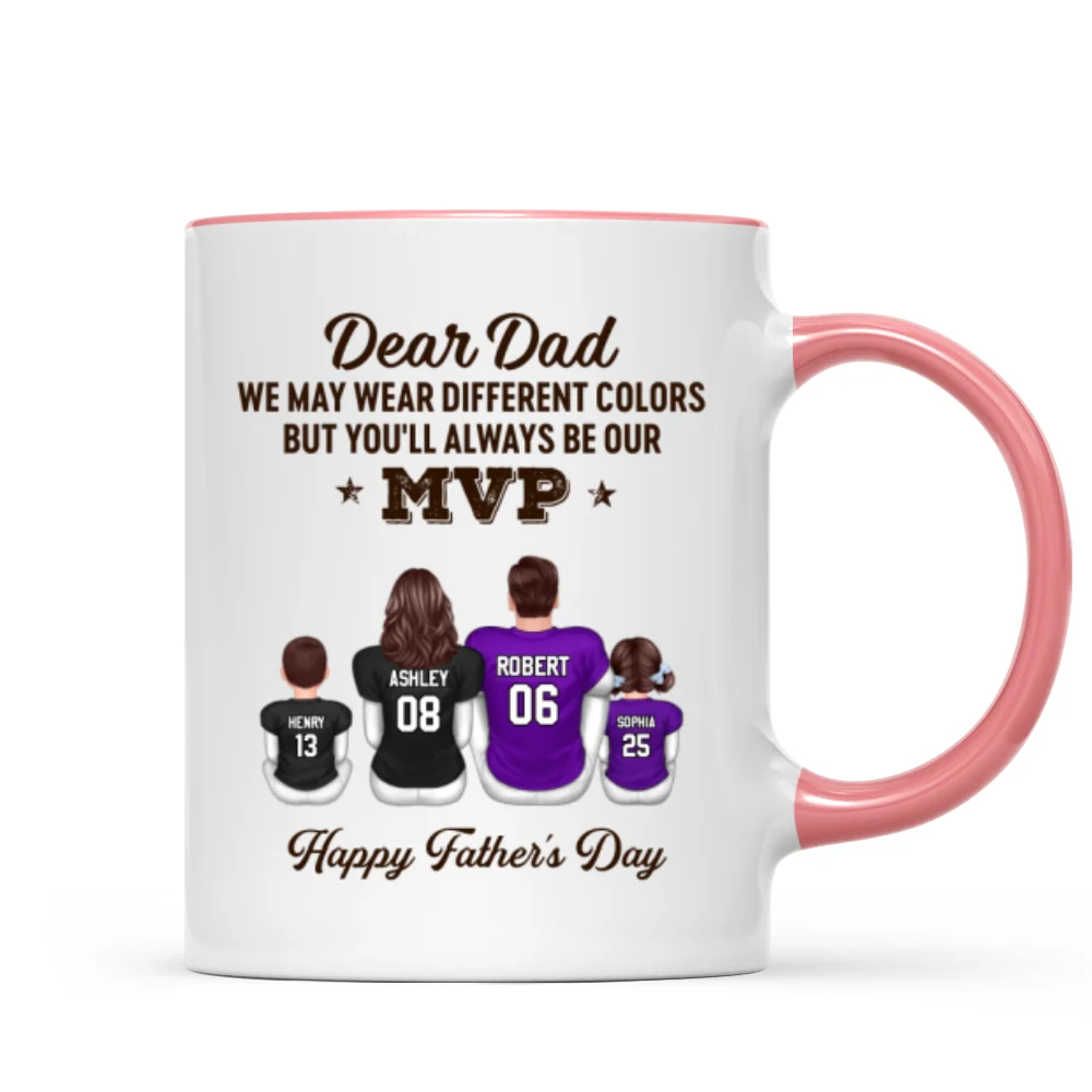 You'll Always Be My MVP Divided Funny Gift For American Football Dad Personalized Mug - Image 14