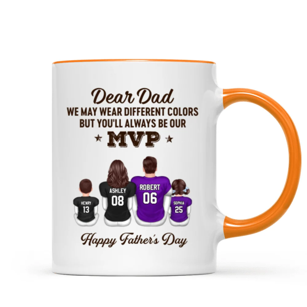 You'll Always Be My MVP Divided Funny Gift For American Football Dad Personalized Mug - Image 15