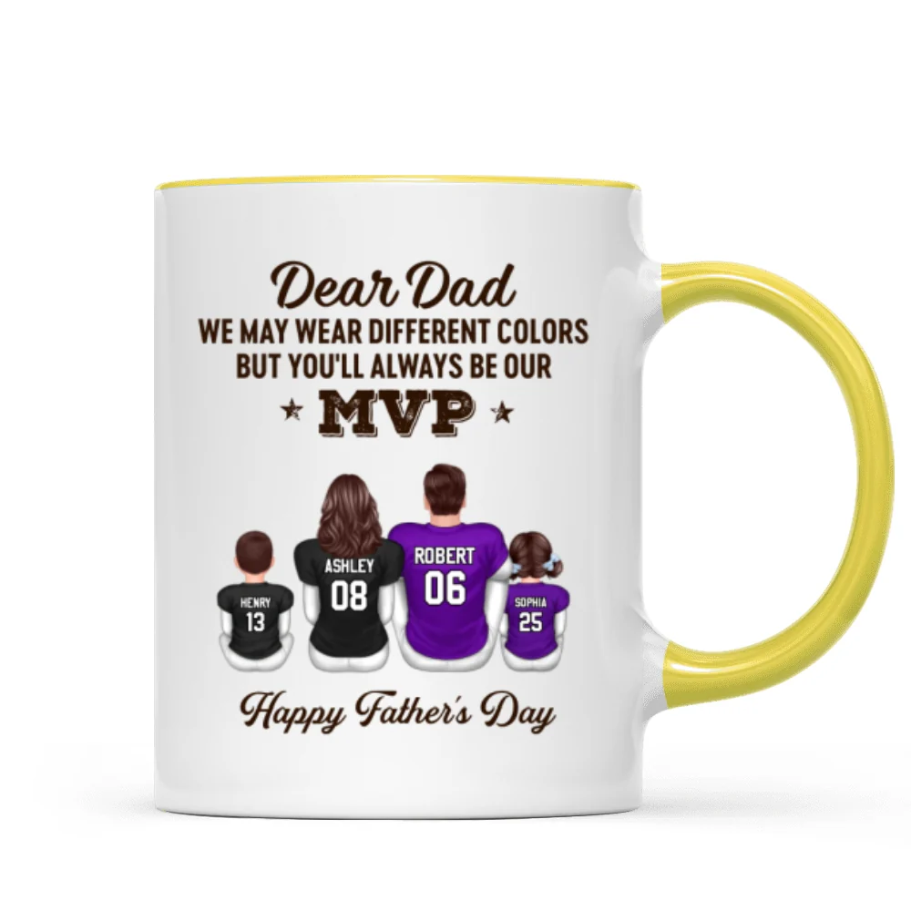 You'll Always Be My MVP Divided Funny Gift For American Football Dad Personalized Mug - Image 16
