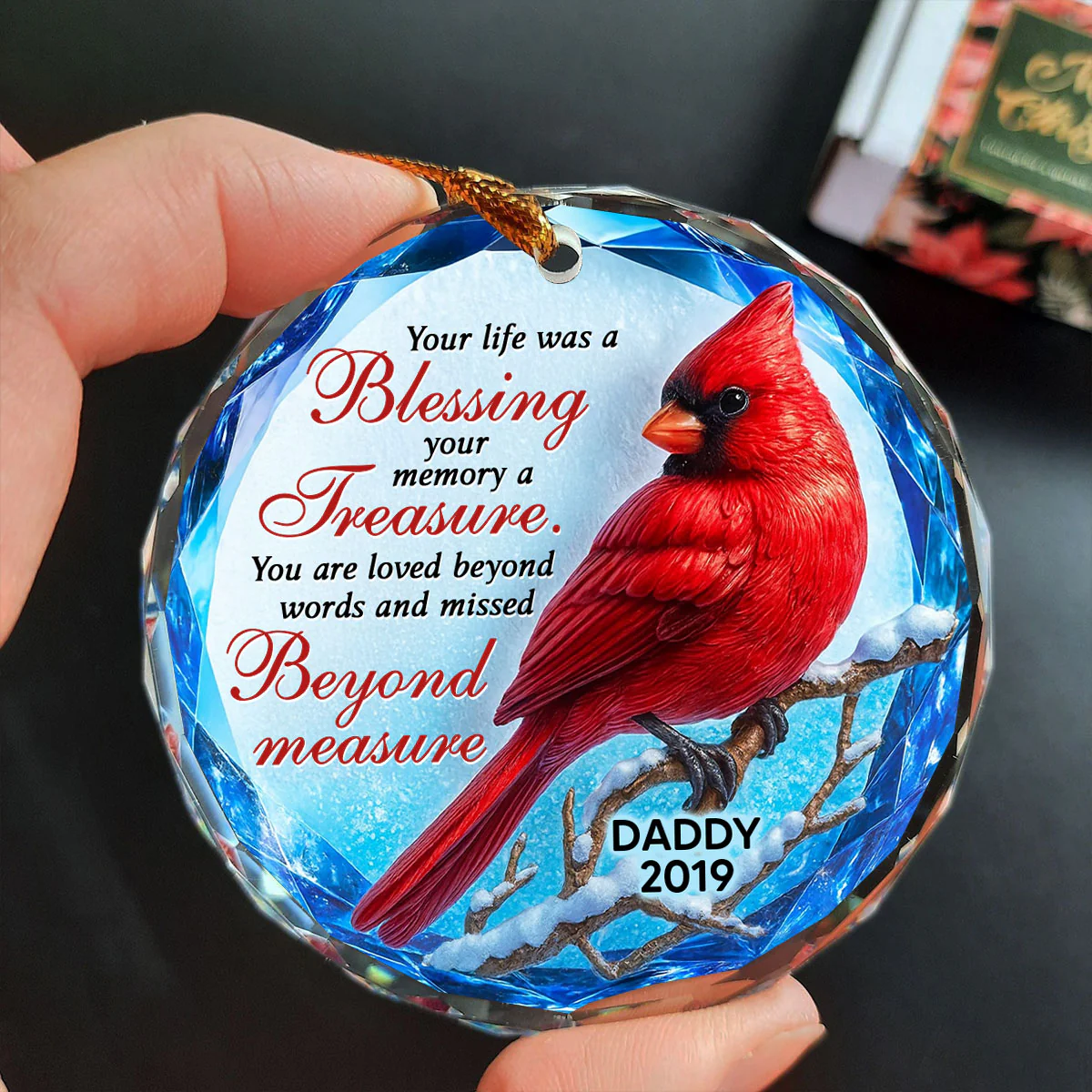 Your Life Was a Blessing 3D Effect - Personalized Glass Ornament - Heartwarming Christmas Keepsake for Loved Ones - Image 5