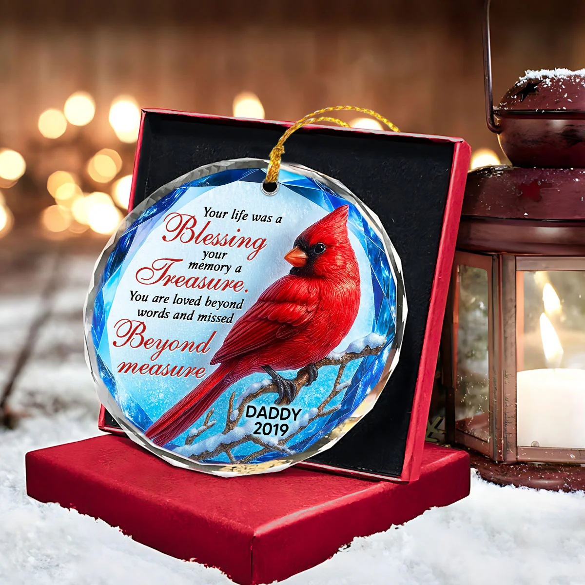 Your Life Was a Blessing 3D Effect - Personalized Glass Ornament - Heartwarming Christmas Keepsake for Loved Ones - Image 7
