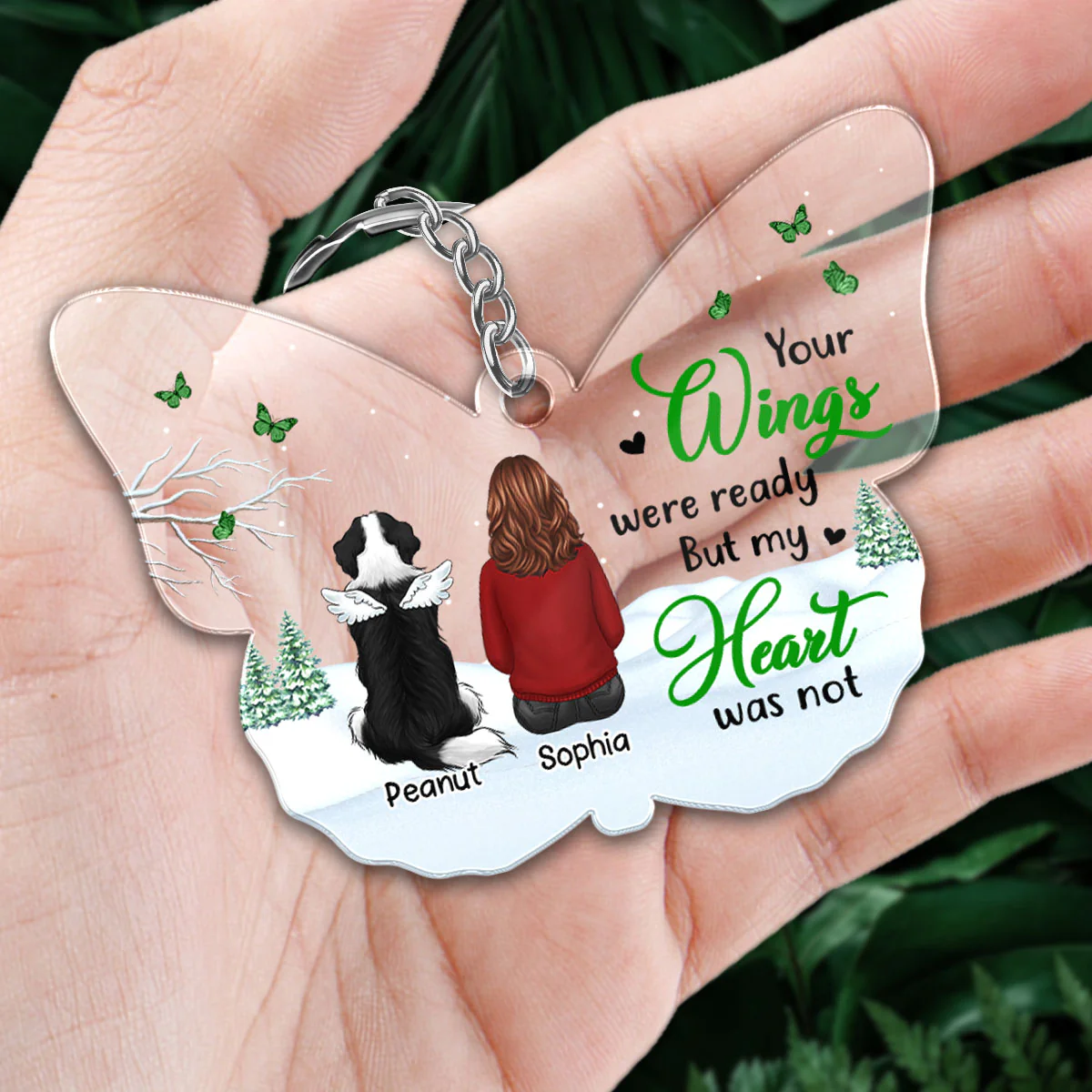 Your Wings Were Ready Dogs Memorial Personalized Acrylic Keychain - Image 2