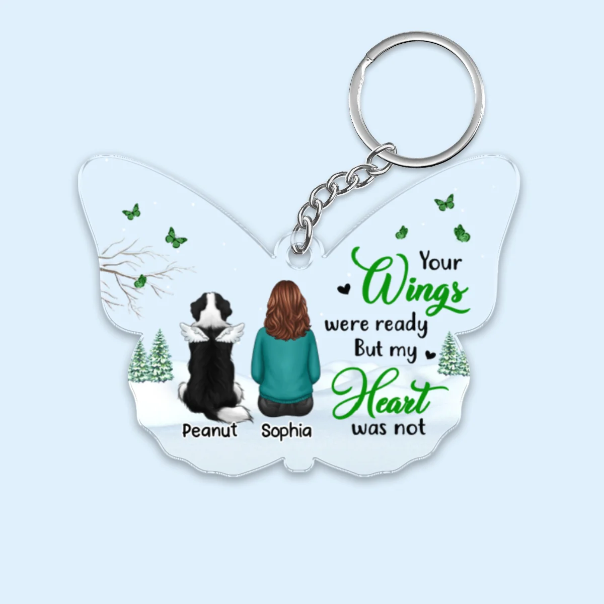 Your Wings Were Ready Dogs Memorial Personalized Acrylic Keychain - Image 4