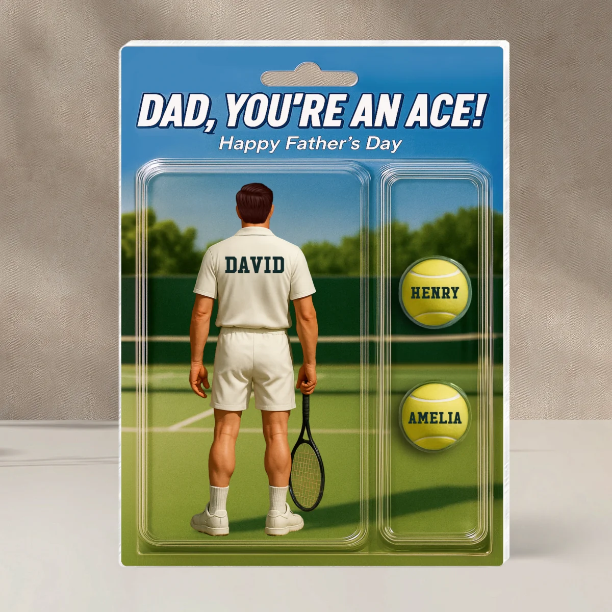 You're An Ace Tennis Dad With Kids' Names Custom Figure Personalized Acrylic Block Plaque, Gift For Him, For Dad - Image 12