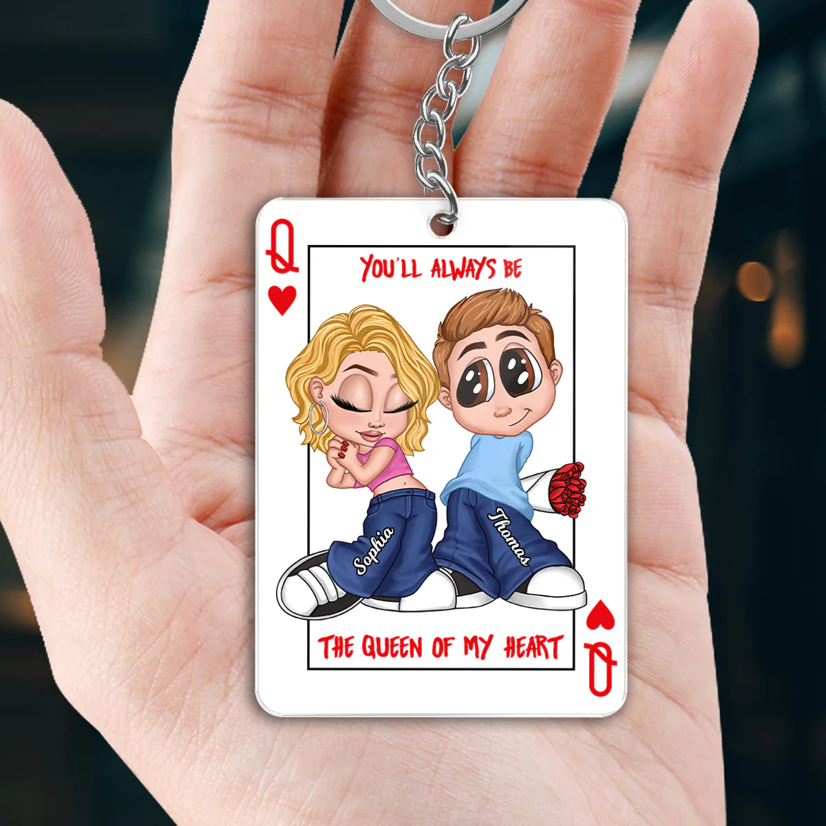 You're King/Queen Of My Heart Y2K Couple - Personalized Acrylic Keychain - Valentine's Day Gift, Anniversary Gift For Him, For Her - Image 2