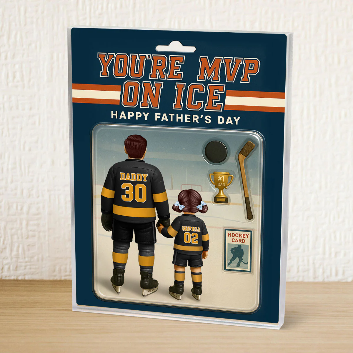 You're My MVP On Ice Hockey Dad Custom Action Figure Personalized Acrylic Block Plaque,  Gift for Dads, Gift for Husband - Image 6
