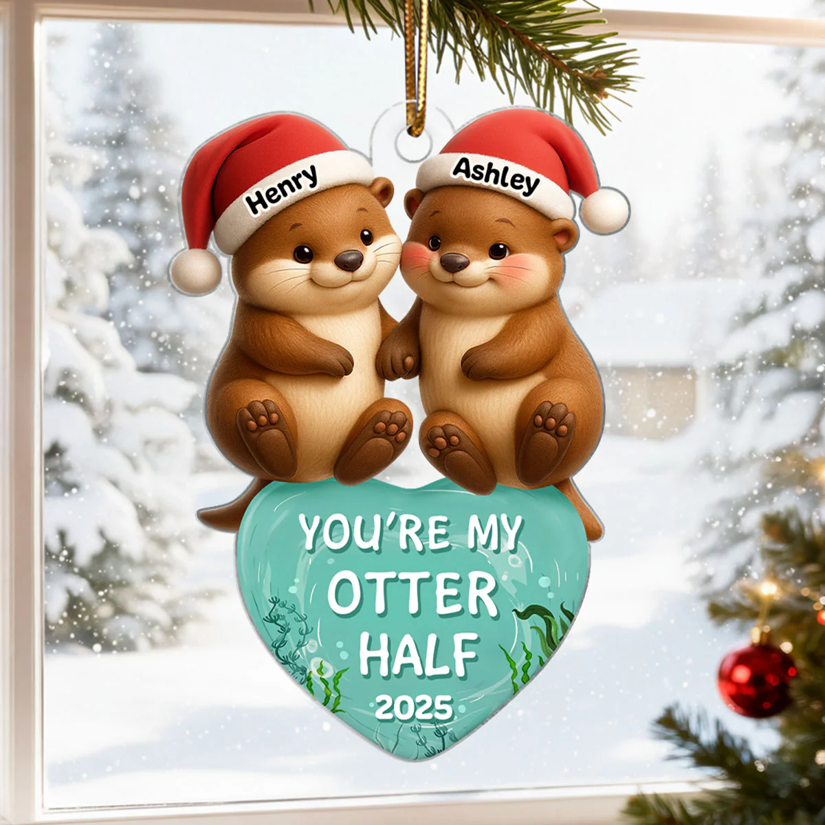 You’re My Otter Half - Personalized Acrylic Ornament - Christmas Gift for Couple - Image 6