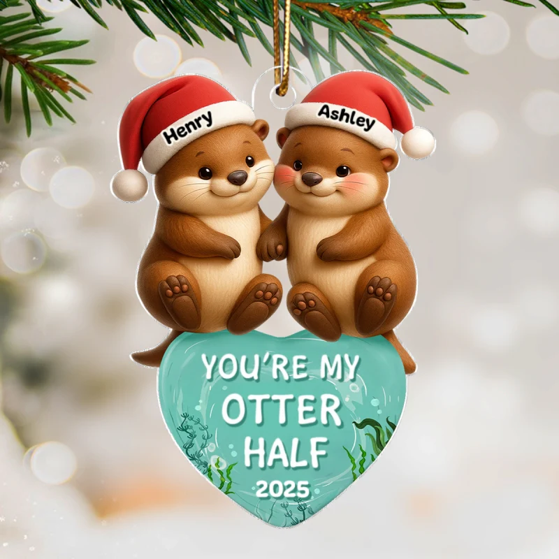 You’re My Otter Half - Personalized Acrylic Ornament - Christmas Gift for Couple - Image 8