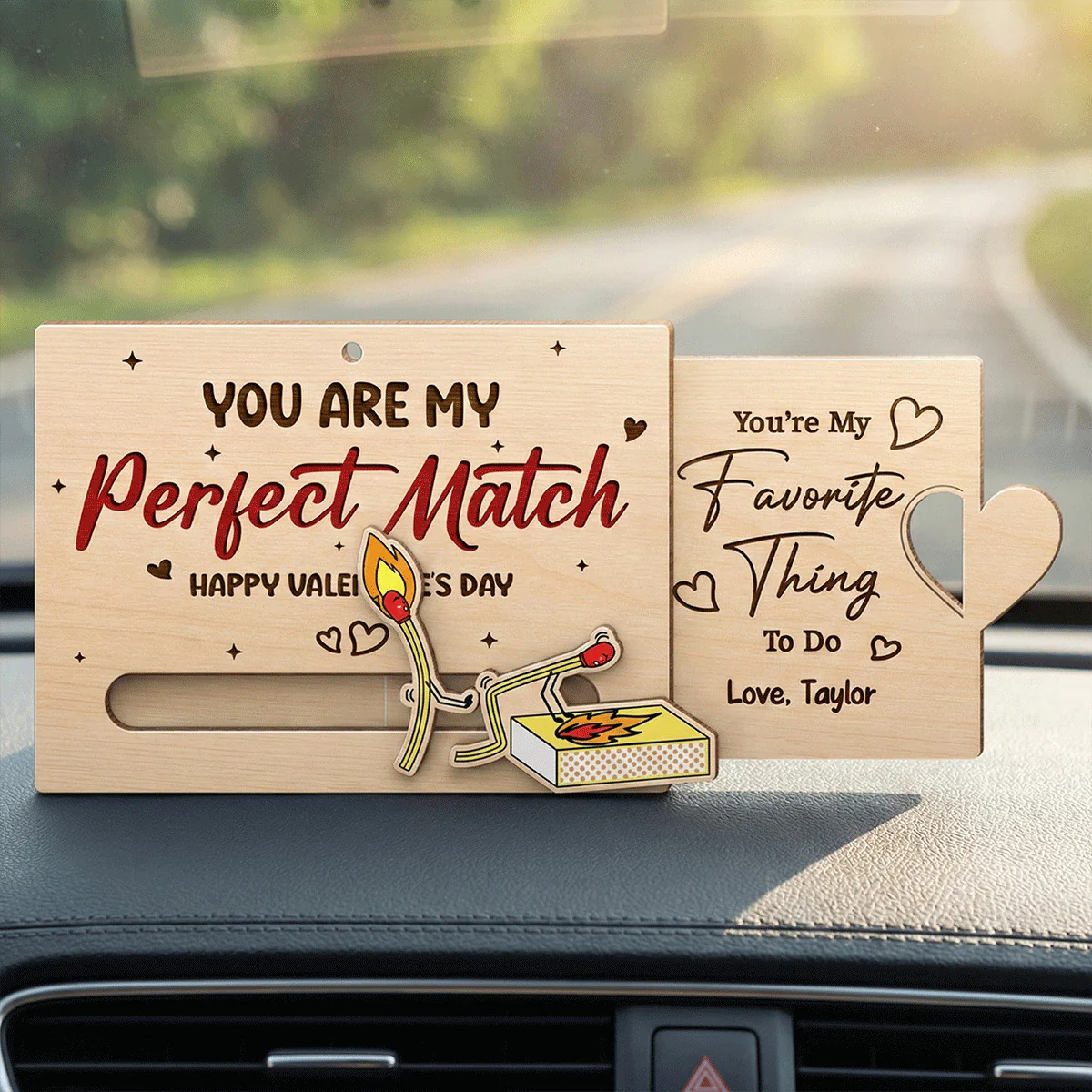 You're My Perfect Match Funny Inappropriate Couple - Personalized Wooden Slider Ornament - Valentine's Day Gift For Him, For Her - Image 10