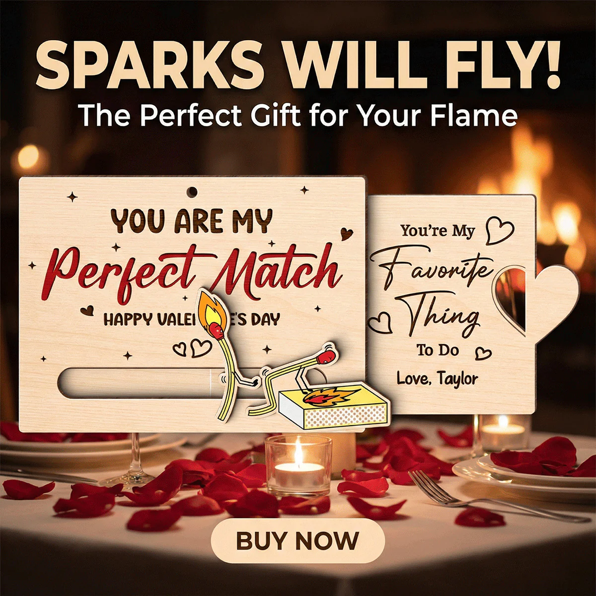 You're My Perfect Match Funny Inappropriate Couple - Personalized Wooden Slider Ornament - Valentine's Day Gift For Him, For Her - Image 4