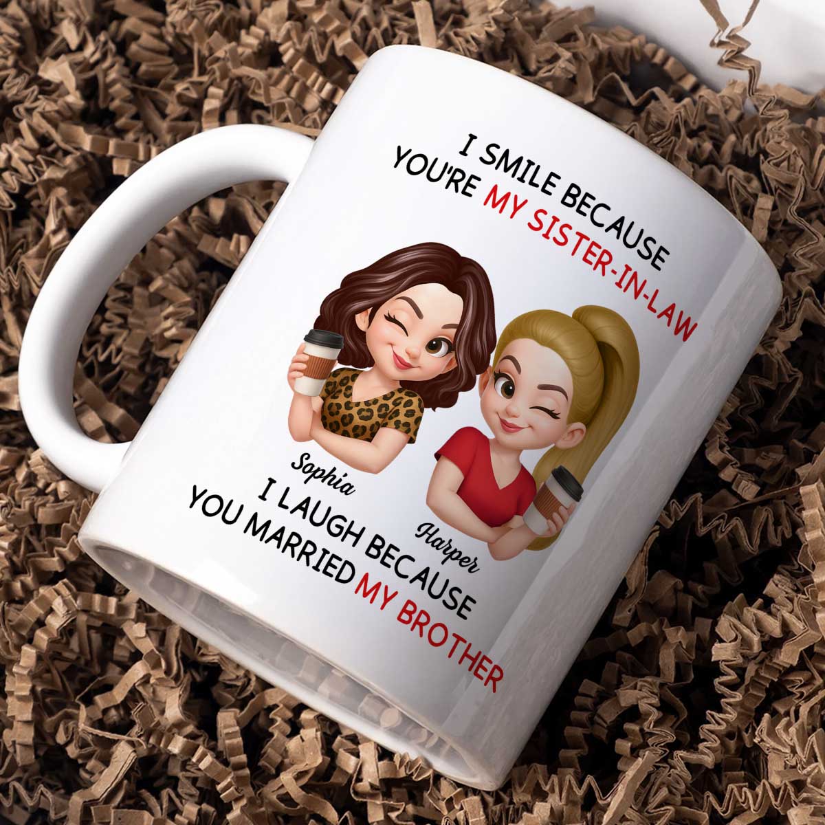 You're My Sister-In-Law I Laugh Because You Married My Brother - Personalized Mug - Funny Gift For Sister-In-Law - Image 3