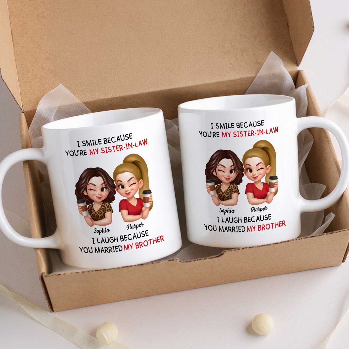 You're My Sister-In-Law I Laugh Because You Married My Brother - Personalized Mug - Funny Gift For Sister-In-Law - Image 6