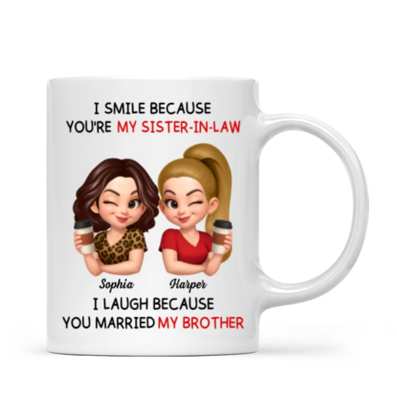 You're My Sister-In-Law I Laugh Because You Married My Brother - Personalized Mug - Funny Gift For Sister-In-Law - Image 7
