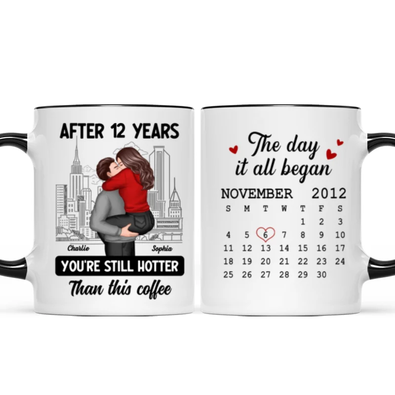 You're Still Hotter Than This Coffee Calendar Anniversary Gift For Couple Gift Personalized Mug - Image 10