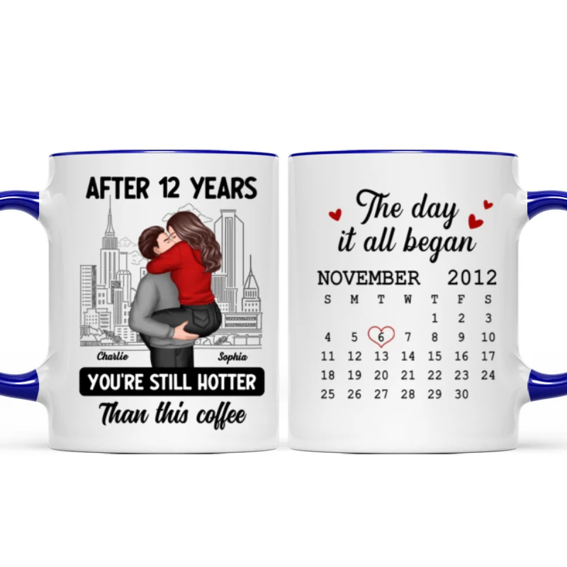 You're Still Hotter Than This Coffee Calendar Anniversary Gift For Couple Gift Personalized Mug - Image 11