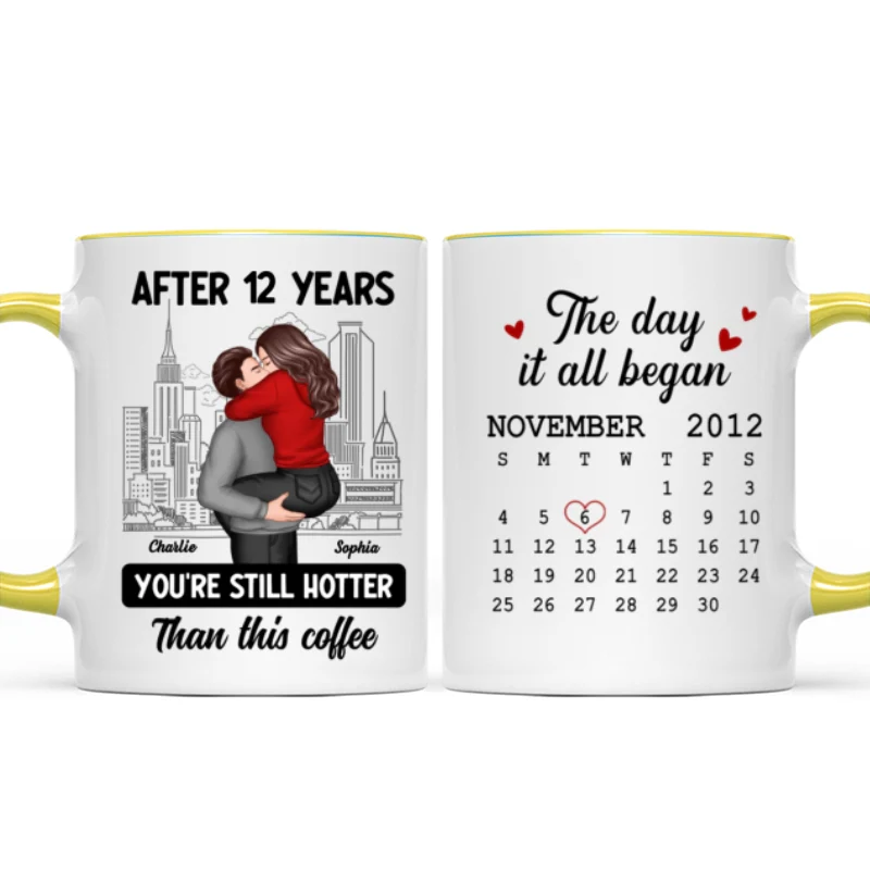 You're Still Hotter Than This Coffee Calendar Anniversary Gift For Couple Gift Personalized Mug - Image 15
