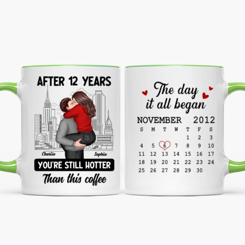 You're Still Hotter Than This Coffee Calendar Anniversary Gift For Couple Gift Personalized Mug - Image 17