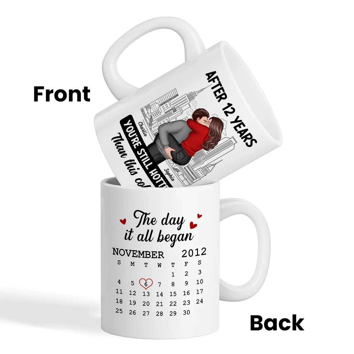You're Still Hotter Than This Coffee Calendar Anniversary Gift For Couple Gift Personalized Mug - Image 3