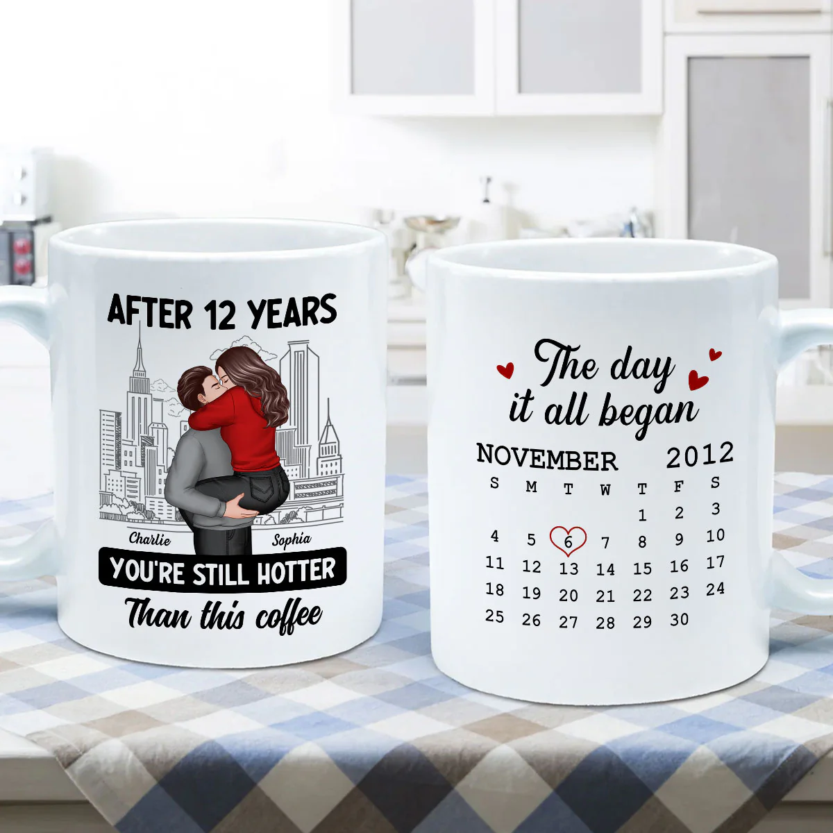 You're Still Hotter Than This Coffee Calendar Anniversary Gift For Couple Gift Personalized Mug - Image 5
