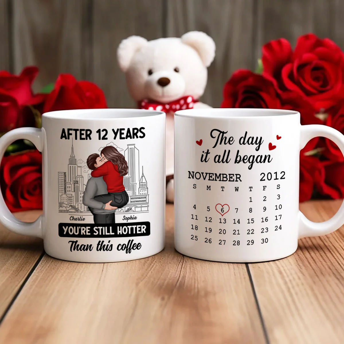 You're Still Hotter Than This Coffee Calendar Anniversary Gift For Couple Gift Personalized Mug - Image 8