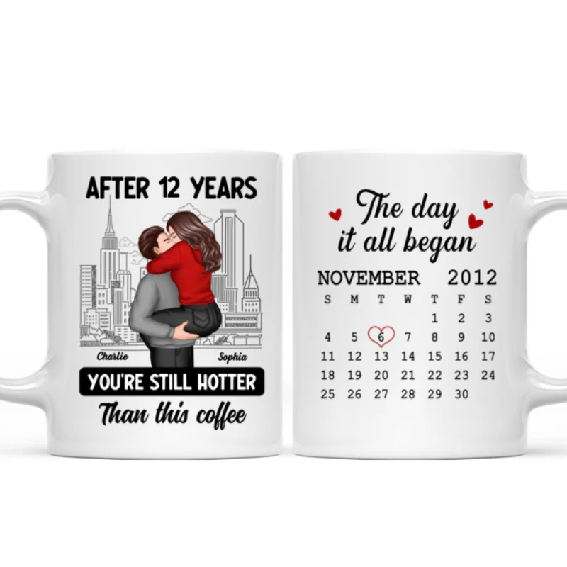 You're Still Hotter Than This Coffee Calendar Anniversary Gift For Couple Gift Personalized Mug - Image 9