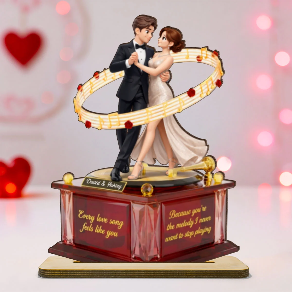 You're The Melody I Never Want To Stop Playing - Personalized 2-Layered Wooden Plaque - Valentine's Gift For Him, For Her, For Couple - Image 9