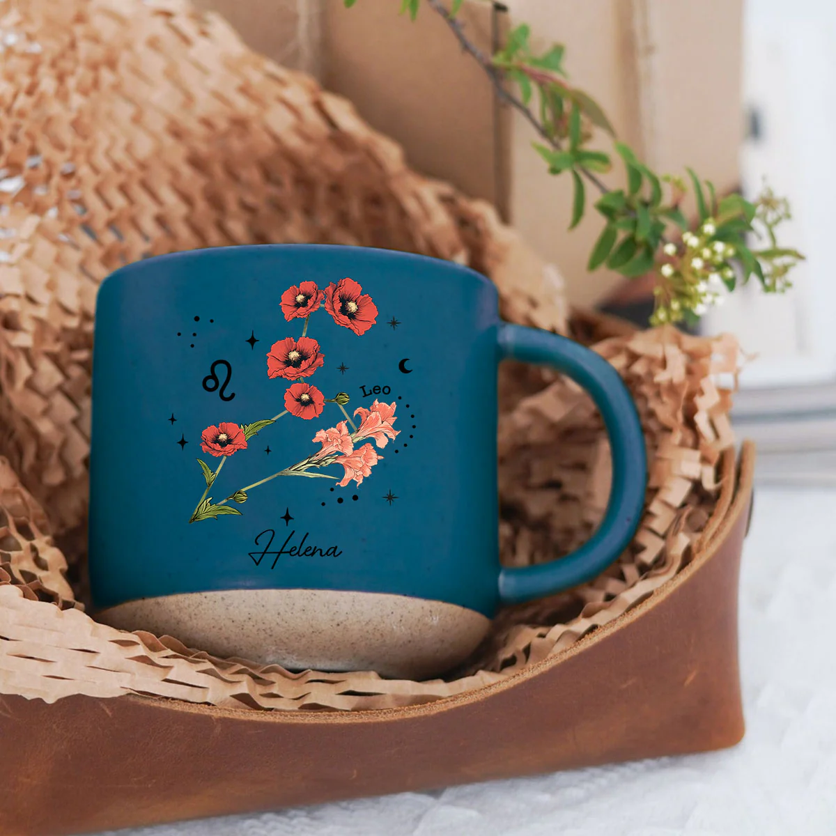 Zodiac Floral Star Constellation Birth Month Flower Personalized Pottery Mug, Best Friend Mug, Birthday Mug, Birth Signs, Star Signs - Image 6
